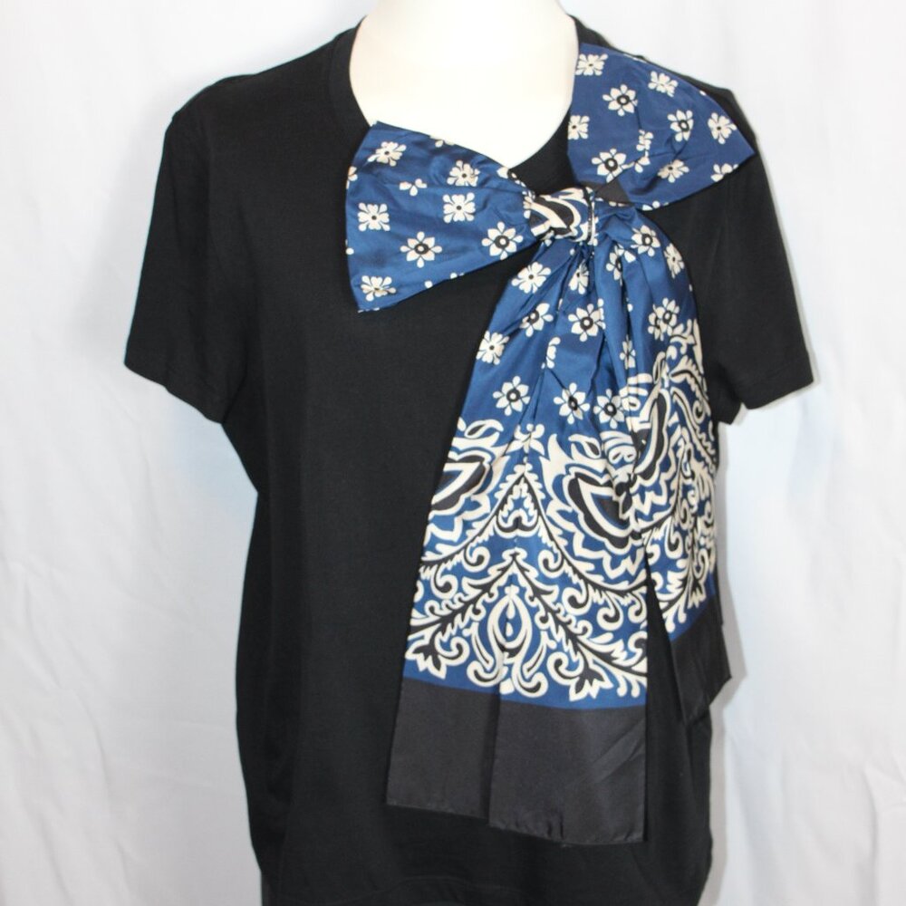 Red Valentino Black Top with Large Bow Women's Large